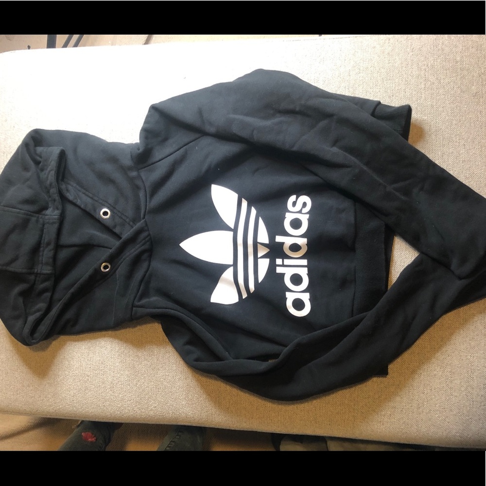 Black adidas cropped hoodie